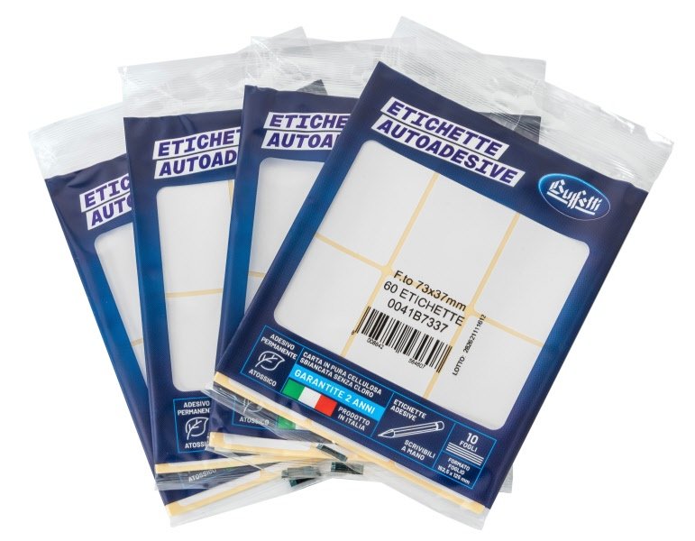 Etichette adesive permanenti multifunzione TAK-TO - 46 x 27 mm - Fogli DIN A5 - 120 etichette