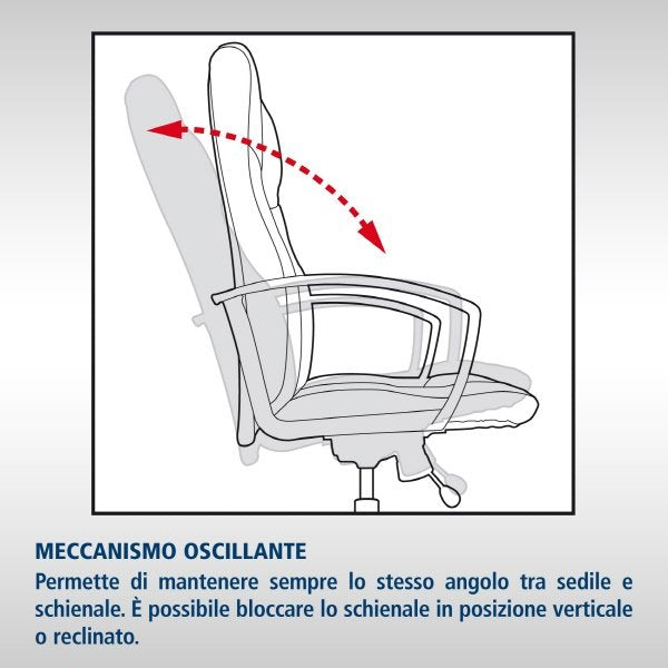 Sedia direzionale Louise - braccioli inclusi - similpelle - rosso