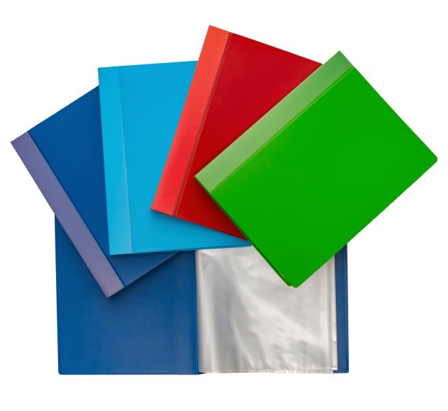 Portalistini dorso rigido  - Polipropilene - 20 buste - 30x22 cm - colori assortiti