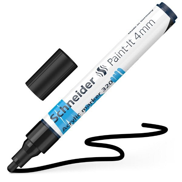 Astuccio 6 Marcatori Paint it 4mm - nero, bianco, blu, viola, rosso, verde