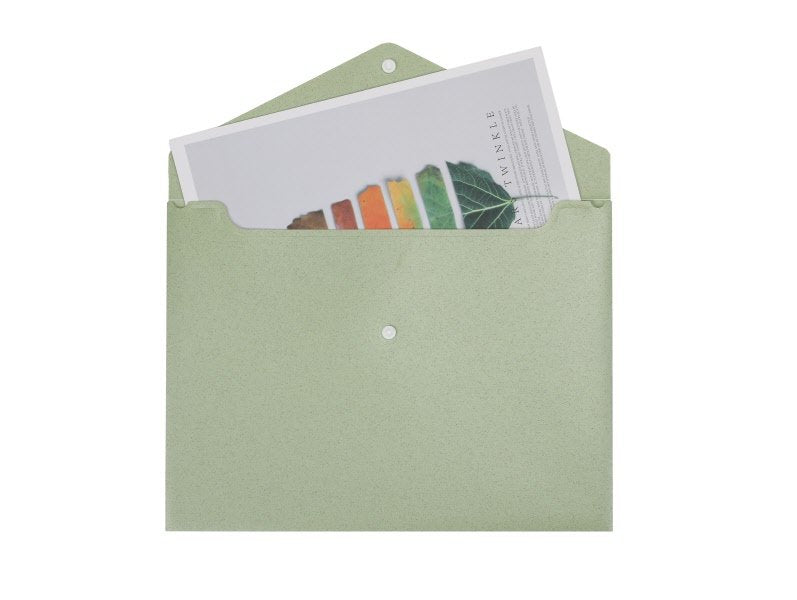 Buste con bottone in bioplastica e pp riciclato  - 29,7x21 cm - verde