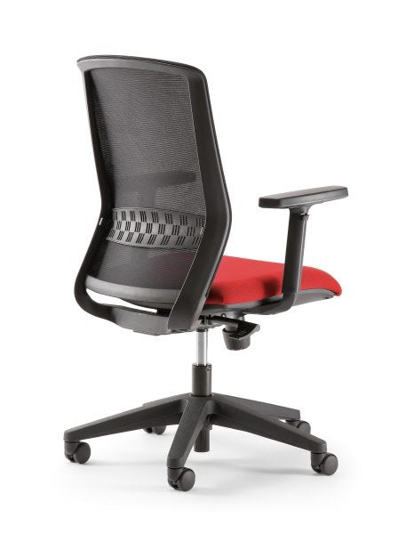 Sedia Kora black version - braccioli inclusi - riv. rosso
