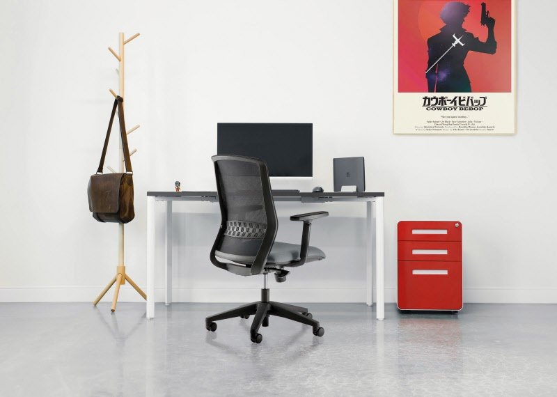 Sedia Kora black version - braccioli inclusi - riv. grigio