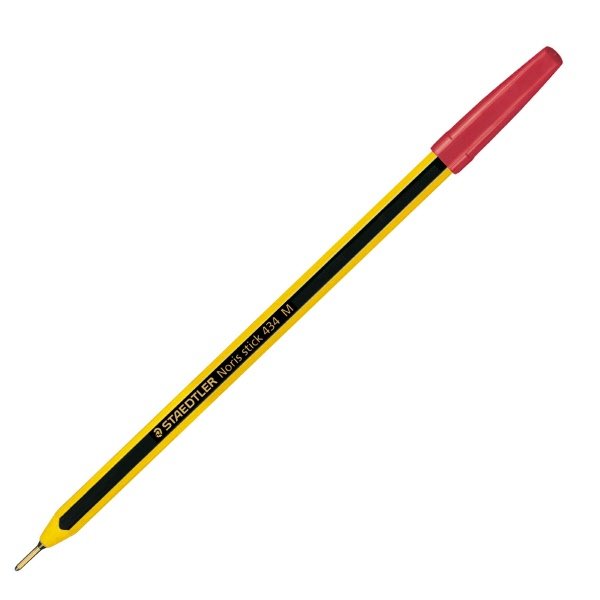 Conf. 20 penne a sfera Noris Stick - rosso- Tratto medio