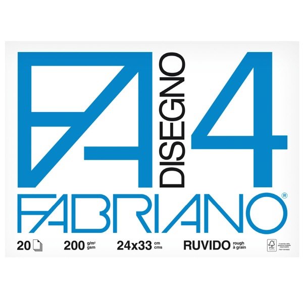 Album da disegno Fabriano Disegno 4 - 24x33 cm - ruvido - 20 fogli - 200 g