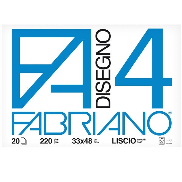 Album da disegno Fabriano Disegno 4 - 33x48 cm - liscio - 20 fogli - 220 g