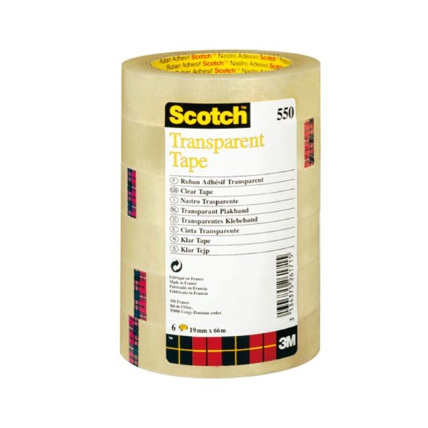 Nastro trasparente Scotch® 550 - 19 mm x 33 m - torre da 8 pezzi