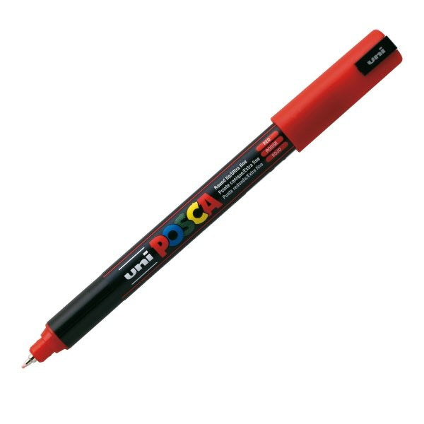 Marcatore Uni Posca a tempera - rosso - Punta tonda - Tratto 0,7 mm